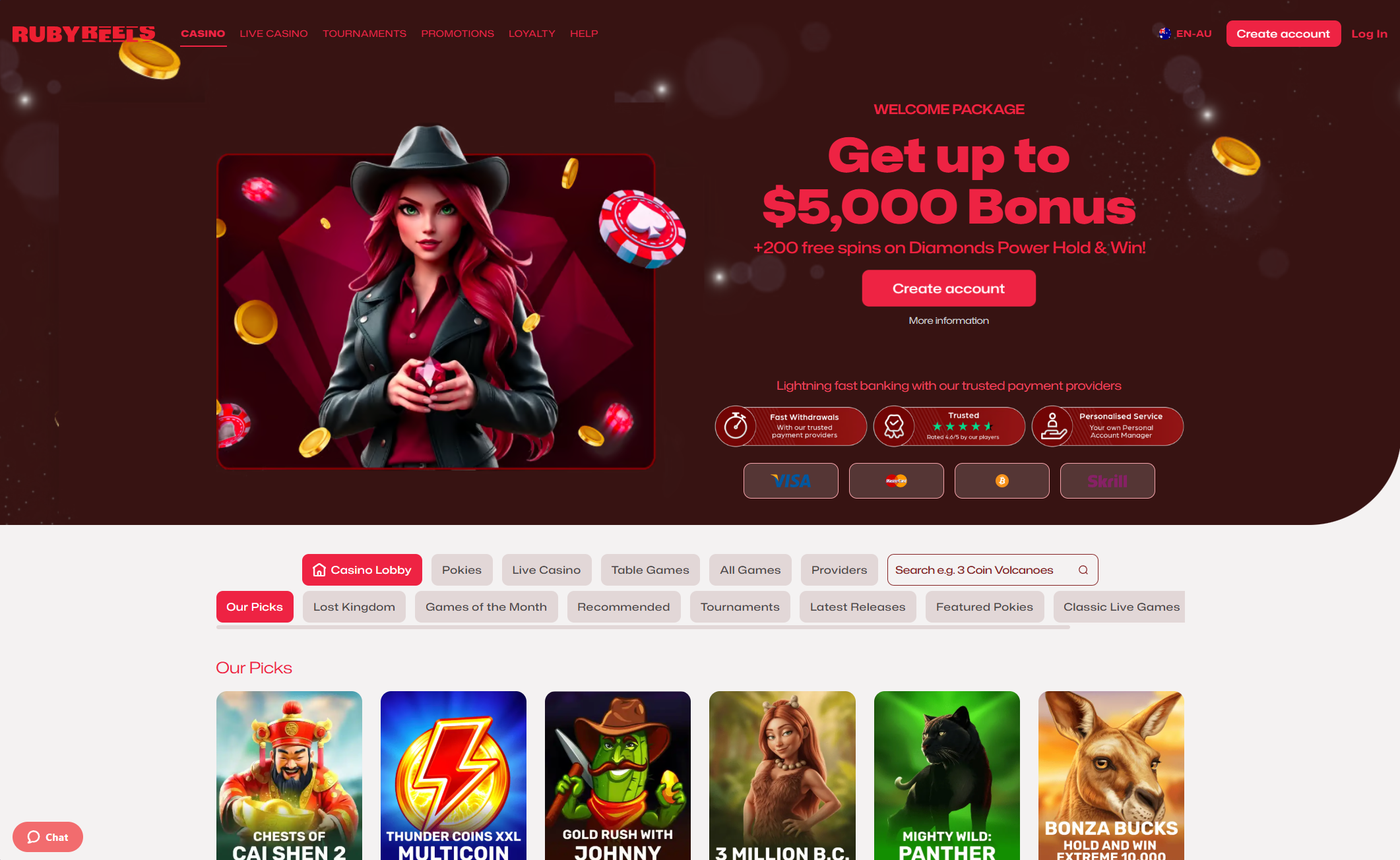 Live dealer tables at Ruby Reels online casino